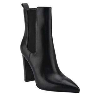 Marc Fisher LTD Garliss Heeled Chelsea Black Leather Bootie